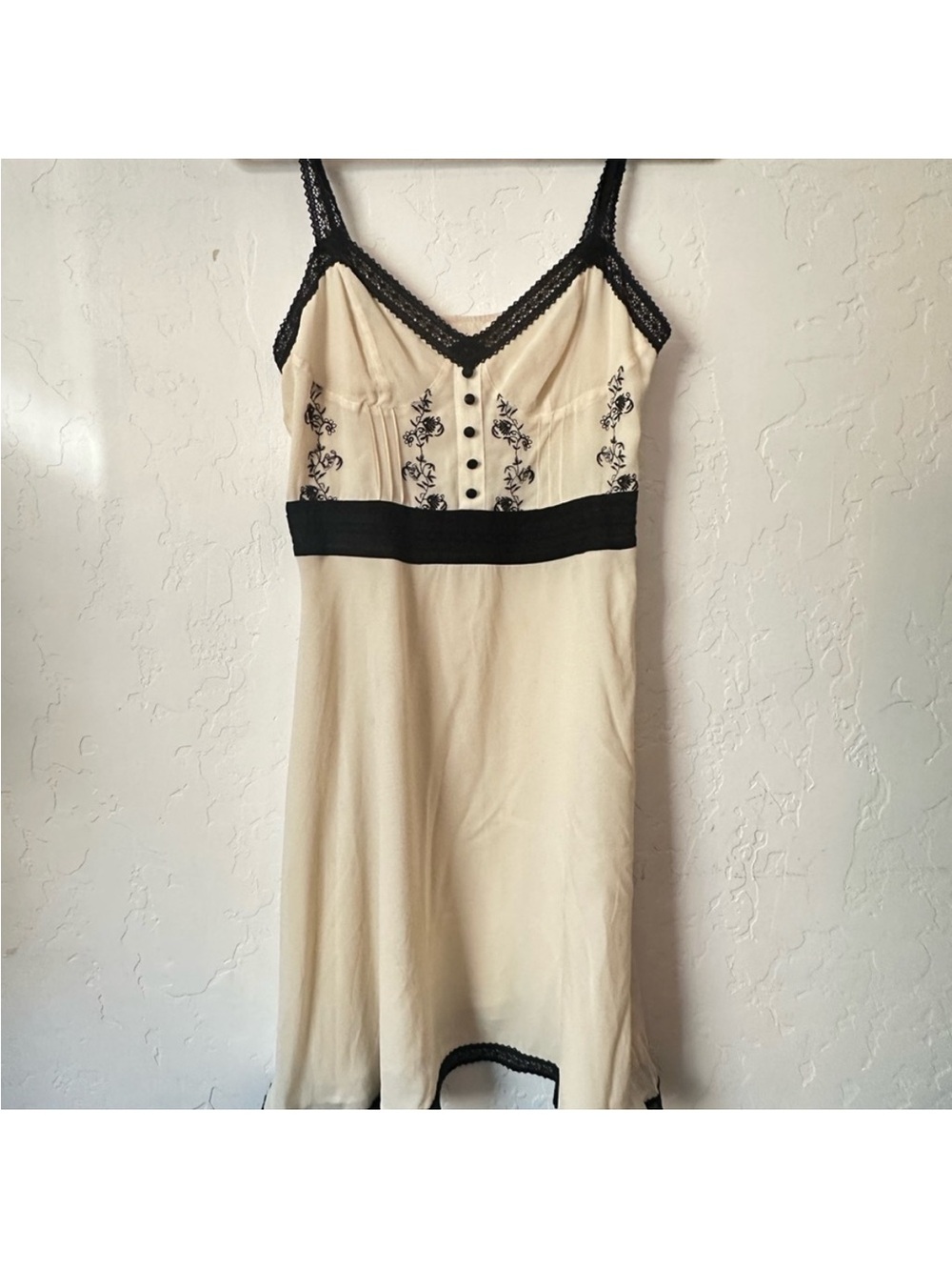 FOREVER 21• silk embroidered slip dress